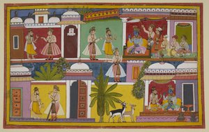 Rama erfährt von einem Asketen, dass er zu den Göttern aufsteigen kann, und stimmt einem privaten Gespräch mit ihm zu von Indian School