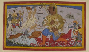 Ramas Verbündete greifen Kumbhakarna an; Angada wird verwundet von Indian School