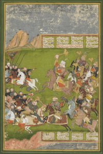 Rustam besiegt Afrasiyab, aus einem Shahnama, Mogul-Dynastie