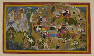 Ravana weist Lankas Verteidigung zu; Rama erkundet vom Berg Suvela aus von Indian School