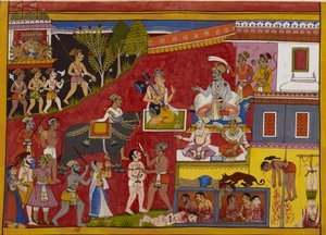 Rāvaṇa steigt in Yamas Reich hinab, während Nārada folgt von Indian School