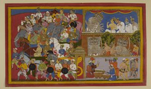 Ravana trauert, zügelt seine Wut gegen Sita und bereitet sich auf die Schlacht vor von Indian School