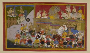 Ravanas Brüder und Söhne bereiten sich auf die Schlacht vor nach Kumbhakarnas Tod von Indian School