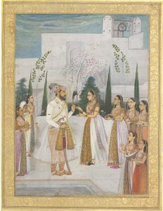 Shah Jahan präsentiert einer Prinzessin Juwelen