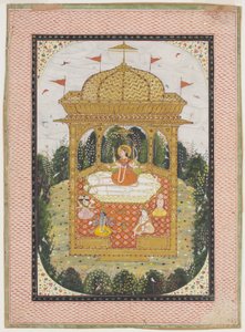 Shakti mit Shiva und anderen Göttern in einem Tempel, ca. 1780 von Indian School