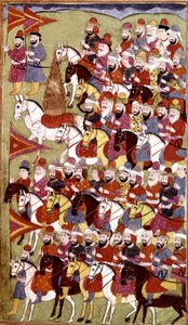Geschichte des Propheten Muhammad, Hamla-i-Haydari, von Mirza Muhammad Rafi Bazil, 1808 (Tinte & Farben auf Papier)