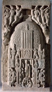 Stupa-Platte (Fragment eines Reliefs)