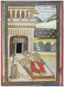 Die verlassene Rani, aus einer Ragamala, Rajasthan-Schule von Indian School