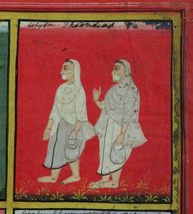 Zwei Jain-Anhänger (Dhondiya), religiöse Bettler, Udaipur (Detail)