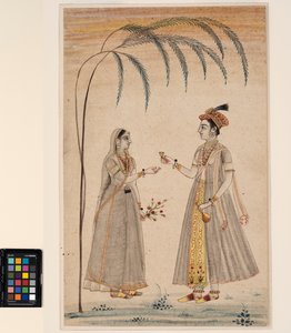 Zwei Frauen unter einem Baum, ca. 1750 von Indian School