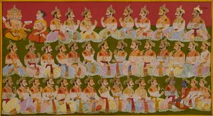 Vasistha erzählt die vollständige Genealogie der Ikshvaku-Dynastie von Indian School