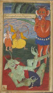 Bd.1 Bl.38 Rama und Laksmana konfrontieren die Dämonen Marica und Subahu Mohana von Indian School