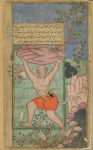 Bd.2 Bl.217 Dvivida schleudert einen entwurzelten Berg auf Kumbhakarna