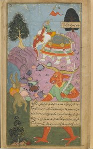 Indra erhält die himmlische Ordnung aufrecht, indem er den vorlauten Hanuman niederschlägt
