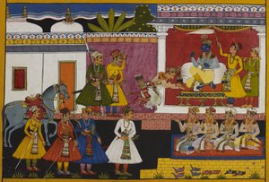 Shatrughna besucht Rama, der ihm erlaubt, wegen seiner Pflichten eine Woche zu bleiben von Indian School