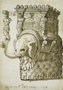 Entwurf für einen Elefantenumzug von Inigo Jones