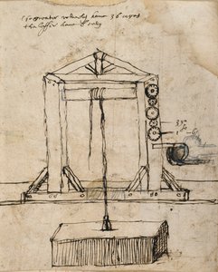 Diagramm für einen Flaschenzug zum Heben von Mauerwerk von Inigo Jones