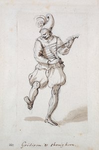 Mann mit Grillrost und Schuhlöffel von Inigo Jones