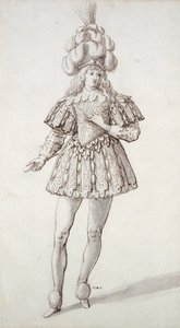 Maskenträger mit Federn und Federbusch