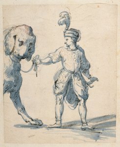 Polnischer Zwerg führt einen Hund von Inigo Jones