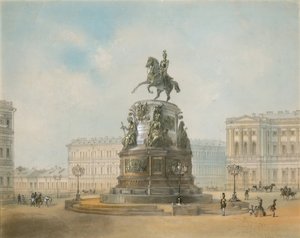 Das Reiterdenkmal von Nikolaus I. von Russland auf dem Isaaksplatz in Sankt Petersburg von Iosif Iosifovich Charlemagne