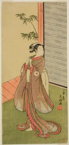Der Schauspieler Iwai Hanshiro IV in einer Frauenrolle