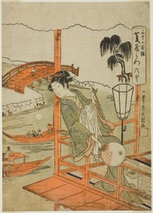 Die Kurtisane Mitsunoto aus dem Hishiya-Haus, aus der Serie "Sanjurokkasen (Sechsunddreißig Blumen)"
