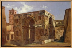 Bogen des Janus am Fuß der Via Velabro von Ippolito Caffi