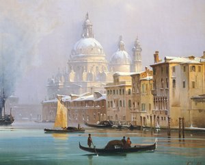 Venedig im Schnee von Ippolito Caffi