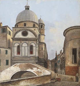 Blick auf die Kirchen Maria dei Miracole und Santa Maria Nova in Venedig von Ippolito Caffi