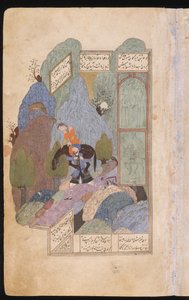 Farhad trägt Shirin und ihr Pferd auf seinen Schultern, 1431 von Iranian Master