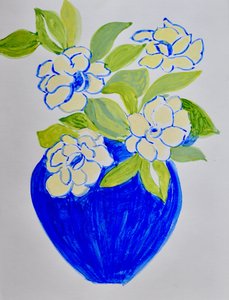 Lebendige Blaue Blumenvase