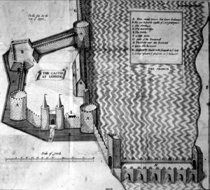 Plan des Schlosses von Limerick, Irland, 17. Jahrhundert
