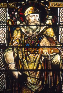 Buntglasfenster, das den heiligen Patrick darstellt von Irish School