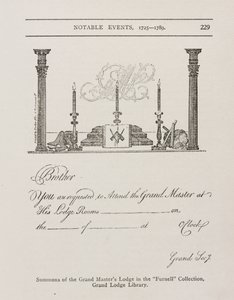 Einladung der Großmeisterloge, Mitte 1700er von Irish School