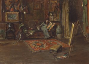 Innenraum von William Merritt Chases Studio in der Tenth Street