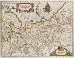 Karte von Russland Aus: Partes Septentrionalis et Orientalis, 1630er Jahre von Isaac Abrahamsz. Massa