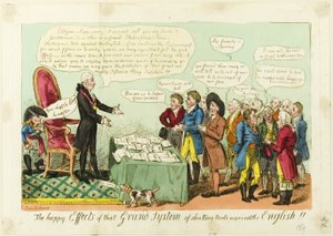Die glücklichen Effekte dieses großartigen Systems der Hafenschließung gegen die Engländer!! von Isaac Cruikshank
