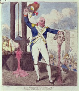 Der Märtyrer der Gleichheit: Seht den Fortschritt unseres Systems, veröffentlicht von S.W. Fores, 1793 von Isaac Cruikshank