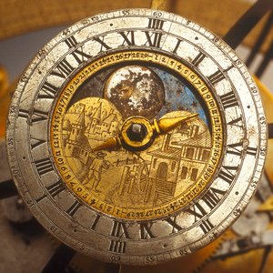 Zifferblattdetail des himmlischen Uhrwerksglobus von Isaac III Habrecht