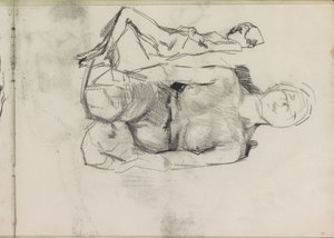 Kniendes und liegendes weibliches Akt von Isaac Israels