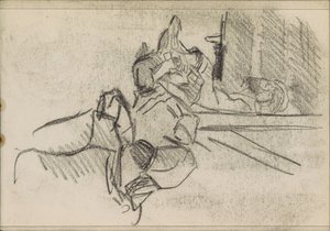 Liegender Mann, möglicherweise schlafend von Isaac Israels