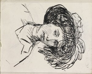 Frauenkopf mit Hut von Isaac Israels