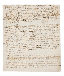 Zwei Seiten mit Überarbeitungen der Principia Mathematica von Isaac Newton