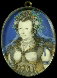 Porträt einer Frau in Maskeradekleidung als Flora