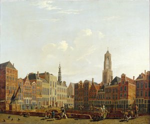 Utrecht Rathausbrücke mit Umgebung, 1779 von Isaac Ouwater