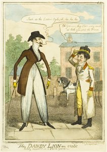 Der Dandy-Löwe, ein Exot, kürzlich in einem Stallhof entdeckt von Isaac Robert Cruikshank