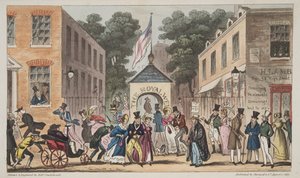 Die Royal Wells, Cheltenham oder Spasmodische Affektionen durch Spa-Wasser, aus The English Spy, veröffentlicht 1824 von Isaac Robert Cruikshank