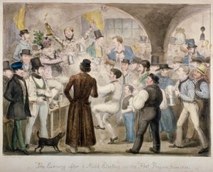 Der Abend nach einer Scheinwahl im Fleet-Gefängnis, Juni 1835 von Isaac Robert Cruikshank