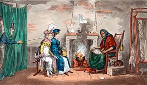 Ein Besuch bei einer Wahrsagerin, frühes 19. Jahrhundert von Isaac, Robert and George Cruikshank